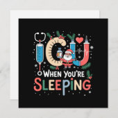 あなたが寝ている間も面白いICU看護師のクリスマス シーズンカード (正面/裏面)