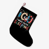 あなたが寝ている間 笑えるICUナース クリスマス スモールクリスマスストッキング (正面 (吊り時))