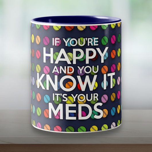 あなたが幸せならそれを示せ！楽しい名言 ツートーンマグカップ