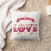 あなたが必要とするすべては愛のレトロフローラデザイン クッション (ブランケット)