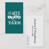 あなたが必要とするのはおもしろい愛およびヤーンだけです 名刺 (正面/裏面)