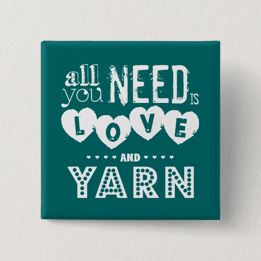 あなたが必要とするのはおもしろい愛およびヤーンだけです 缶バッジ (正面)
