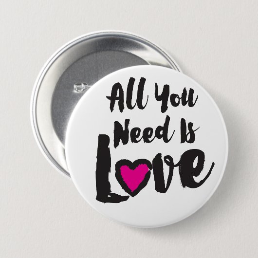 あなたが必要とするのは大きい愛- 3"円形ボタンだけです 缶バッジ (正面&裏面)