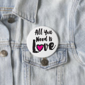 あなたが必要とするのは大きい愛- 3"円形ボタンだけです 缶バッジ (インサイチュ)