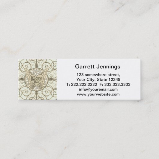 あなたが必要とするのは天使の翼及びハートの愛だけです スキニー名刺 (正面)