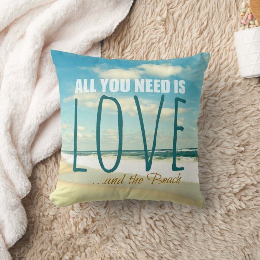 あなたが必要とするのは愛およびビーチの枕だけです クッション (ブランケット)