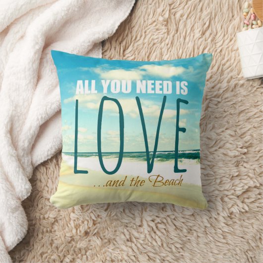 あなたが必要とするのは愛およびビーチの枕だけです クッション (ブランケット)