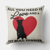 あなたが必要とするのは愛およびピット・ブルテリアだけです クッション (裏面)