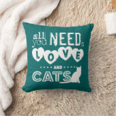 あなたが必要とするのは愛および猫だけです クッション (ブランケット)