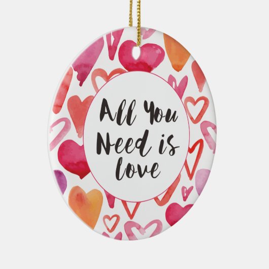 あなたが必要とするのは愛ハートのクリスマスのオーナメントだけです セラミックオーナメント (右)