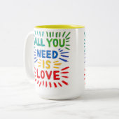 あなたが必要とするのは愛マグだけです ツートーンマグカップ (正面左)