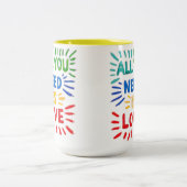 あなたが必要とするのは愛マグだけです ツートーンマグカップ (中央)