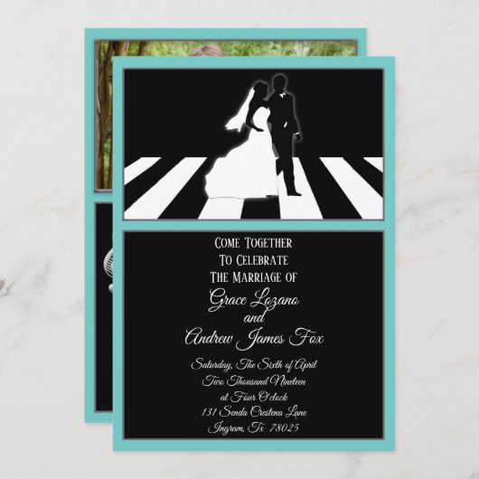 あなたが必要とするのは愛音楽結婚式招待状だけです 招待状 (正面/裏面)