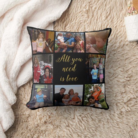 あなたが必要とするカスタムな家族写真のコラージュはすべて愛です クッション