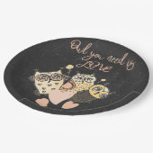 あなたが必要とするフクロウは愛です ペーパープレート (アングル)