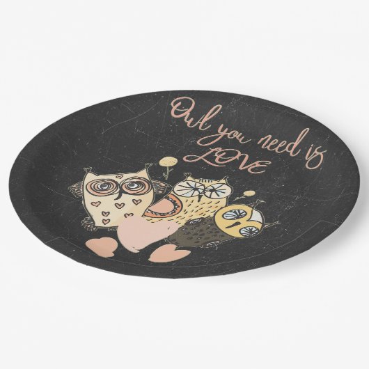 あなたが必要とするフクロウは愛です ペーパープレート (アングル)