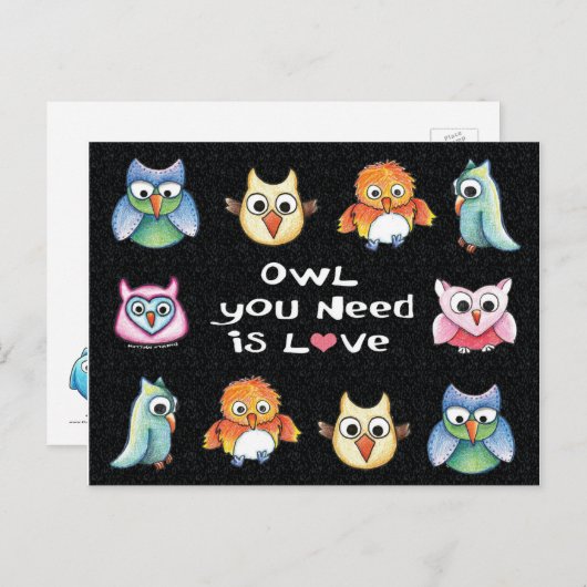 "あなたが必要とするフクロウ愛"はフクロウの郵便はがき#1です ポストカード (正面/裏面)
