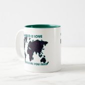 あなたが必要とするBeatlesの世界はすべて愛です ツートーンマグカップ (正面左)