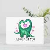 あなたが恋しいよ 面白い恐竜 バレンタインデー シーズンカード (スタンド正面)