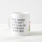 あなたが恋しく思負担ハートハグ水の色のアートマグ コーヒーマグカップ (正面左)