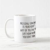 あなたが恋しく思負担ハートハグ水の色のアートマグ コーヒーマグカップ (左)