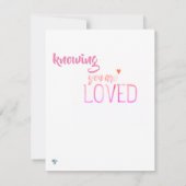 あなたが愛されている平らな挨拶状を知る カード (裏面)