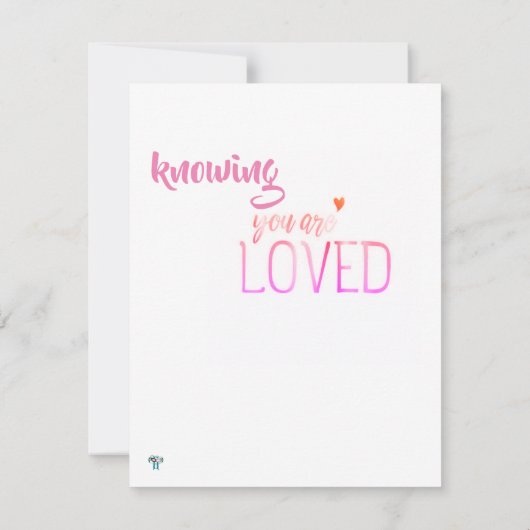 あなたが愛されている平らな挨拶状を知る カード (裏面)