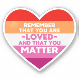 あなたが愛されているYou matter (レズビアン国旗のハート) シール