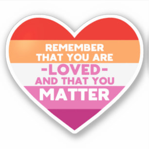 あなたが愛されているYou matter (レズビアン国旗のハート) シール