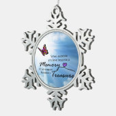 あなたが愛する誰か時、蝶 スノーフレークピューターオーナメント (右)