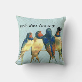 あなたが戴冠させた鳥の枕である愛 クッション