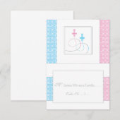 あなたが折る双生児の洗礼のテーブルの座席表| 招待状 (正面/裏面)