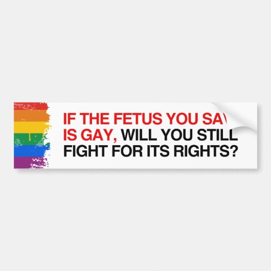 あなたが救う胎児があなたによってがそれにもかかわらず戦う陽気な意志なら バンパーステッカー (正面)