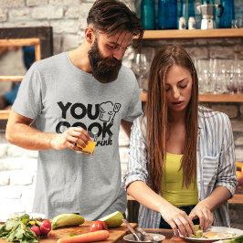 あなたが料理、私が飲む タイポグラフィー おもしろTシャツ Tシャツ