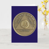 あなたが断酒しているなら、あなたは計画の一部だ AA コイン カード (黄色い花)