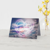 あなたが梳くロシア人I愛、2つのハート カード (黄色い花)