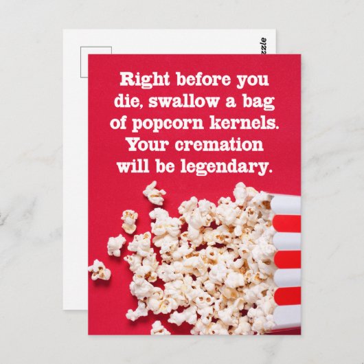 あなたが死ぬ直前に見たいユーモアの「記念に」ポストカード ポストカード (正面/裏面)