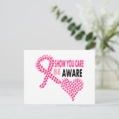 あなたが気にかけていることを示す　乳がんについての認識を高めよう ポストカード (スタンド正面)