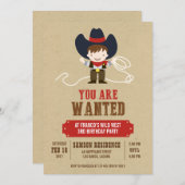 あなたが求められているカウボーイウェスタン誕生日招待状 招待状 (正面/裏面)