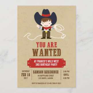 あなたが求められているカウボーイウェスタン誕生日招待状 招待状