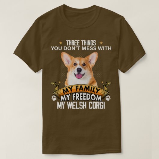 あなたが混乱しない3つの事ウェルシュコーギー犬L Tシャツ (デザイン正面)