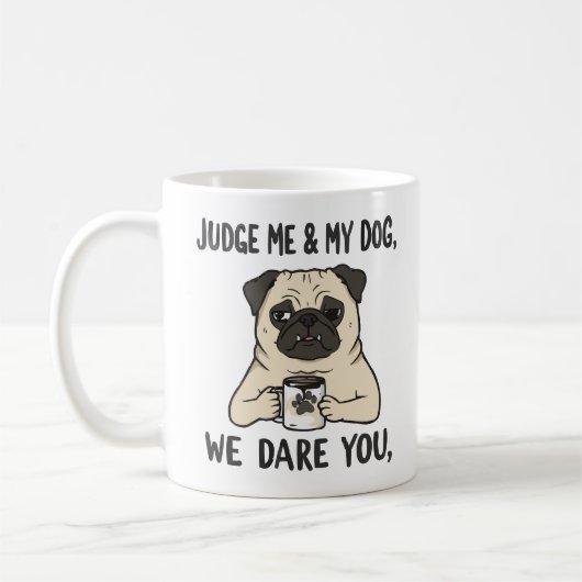 あなたが犬に嫌われたら私も嫌い - 楽しい犬とコーヒー コーヒーマグカップ (左)