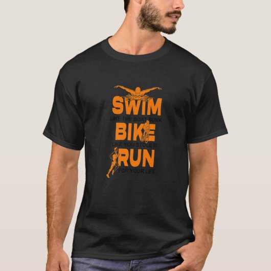あなたが盗んだようにボートの沈んだ自転車のように泳走ぐ Tシャツ (正面)