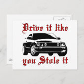 あなたが盗んだように運転 – 国内 ポストカード (正面/裏面)