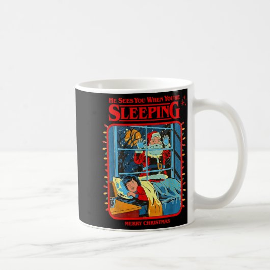 あなたが眠っている時も見ている メリークリスマス コーヒーマグカップ (右)