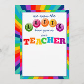 あなたが私たちの先生だったからこそ、宝くじに当選できたようなものよ 招待状 (正面/裏面)