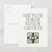 あなたが私に言った贈り物を愛し買ているおもしろい ポストカード (正面/裏面)