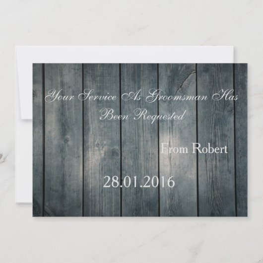 あなたが私のグロムスマン白いネクタイ木製のinvitatiであるか 招待状 (裏面)