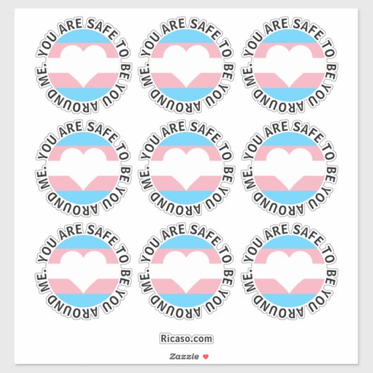 あなたが私のトランスジェンダーのまわりにハートになることは安全だ シール (シート)