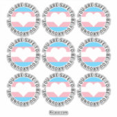 あなたが私のトランスジェンダーのまわりにハートになることは安全だ シール (正面)